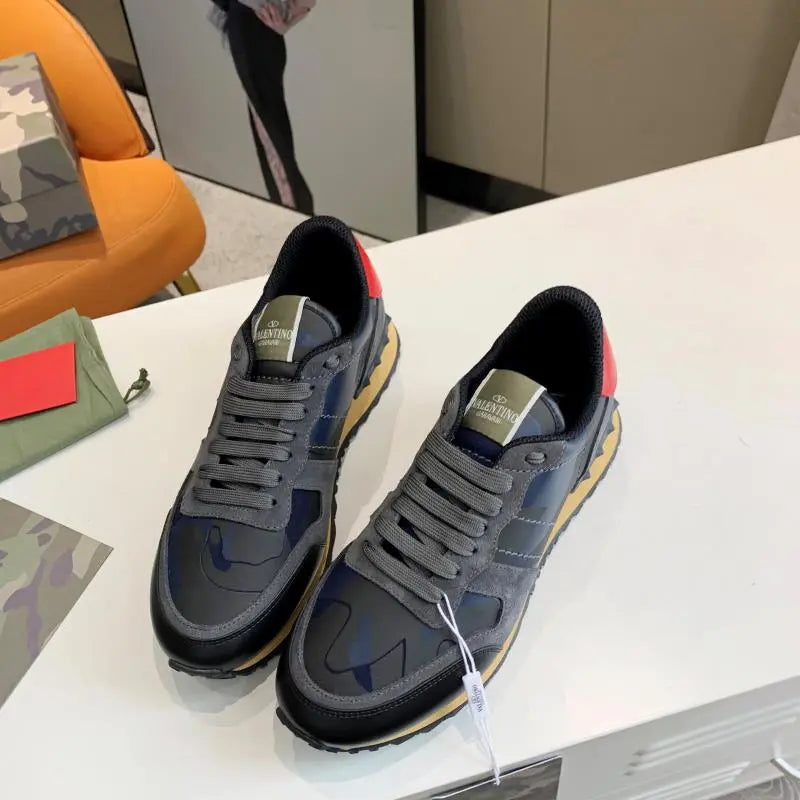 Valentino Rockrunner Navy Black Grey Sneakers