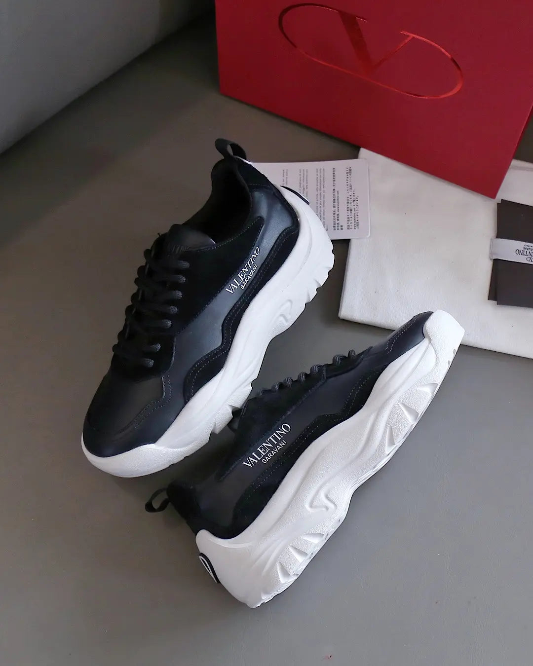 Valentino Garavani Black And White Sneakers