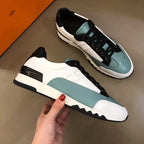 Hermes White Black Mint Green Sneakers