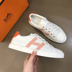 Hermès H White Orange Sneakers