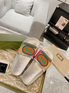 Gucci GG Pink Blue Green White Slides