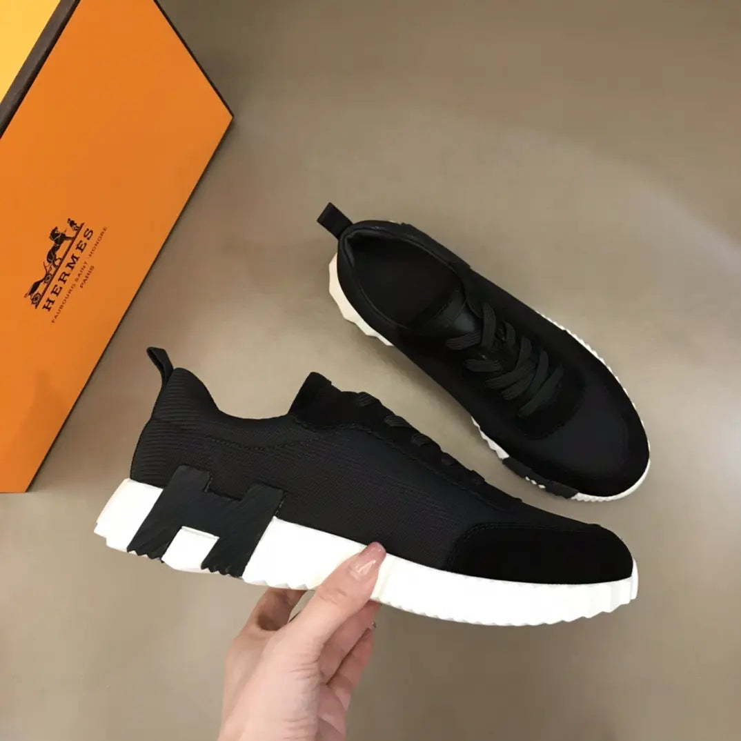 Hermes Paris Black Mesh Sneakers