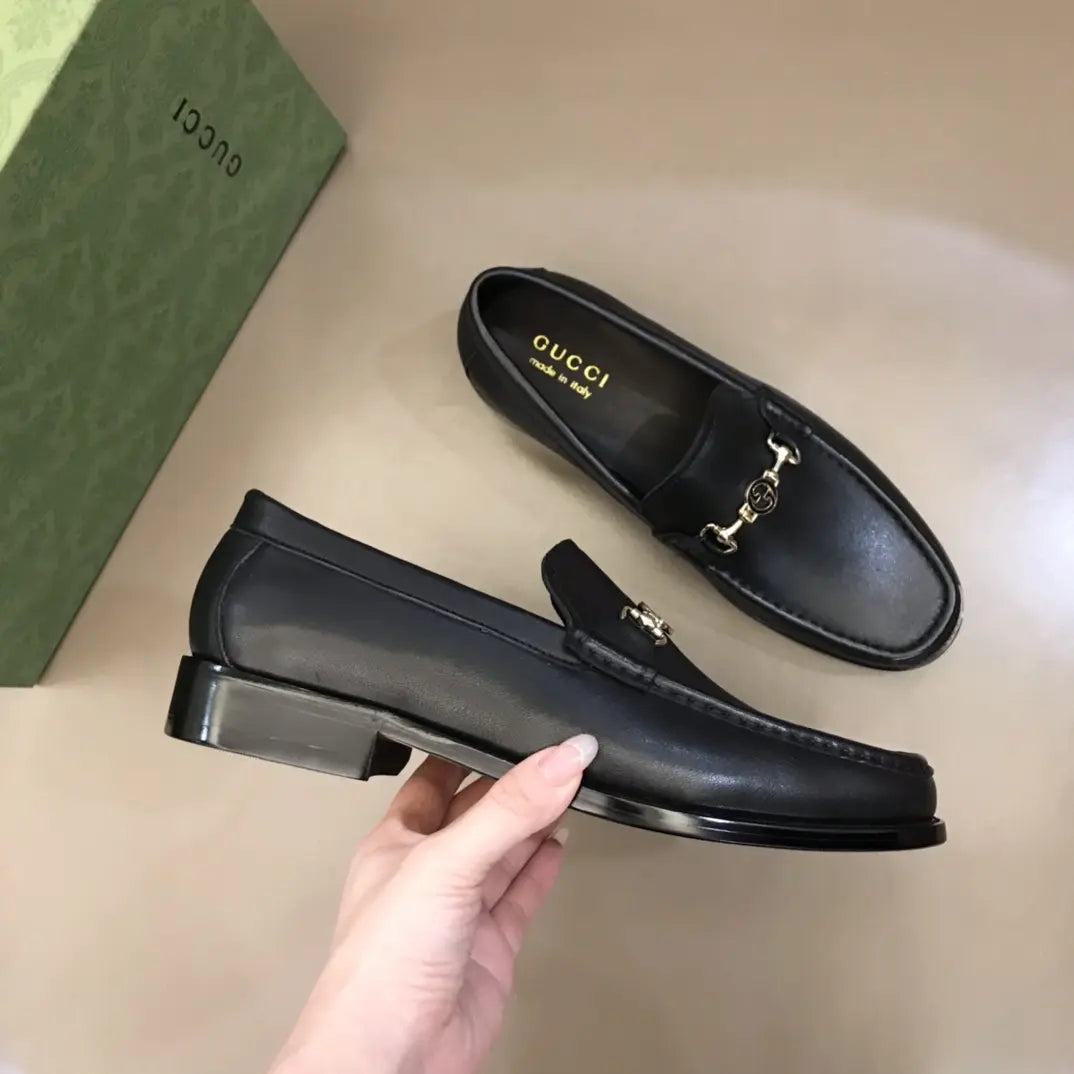 Gucci Horsebit Black Leather Loafers