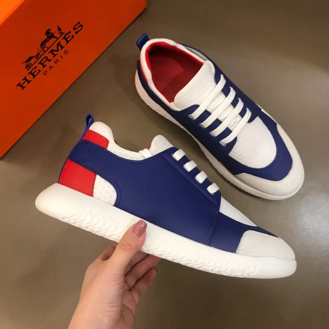Hermes Paris Blue White Red Sneakers