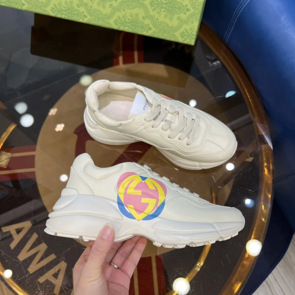Gucci GG Beige Yellow Pink Blue Sneakers
