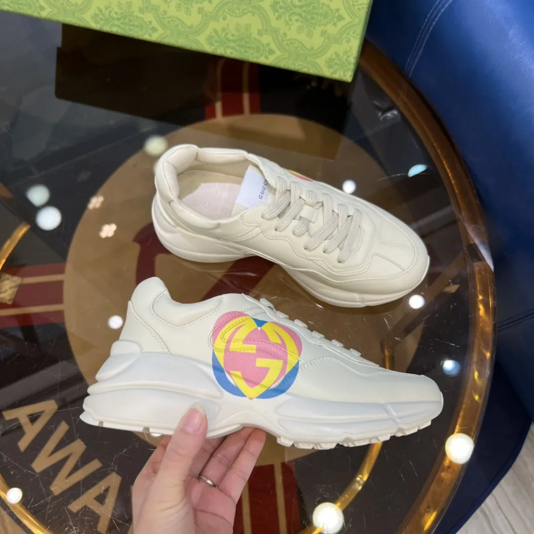 Gucci GG Beige Yellow Pink Blue Sneakers