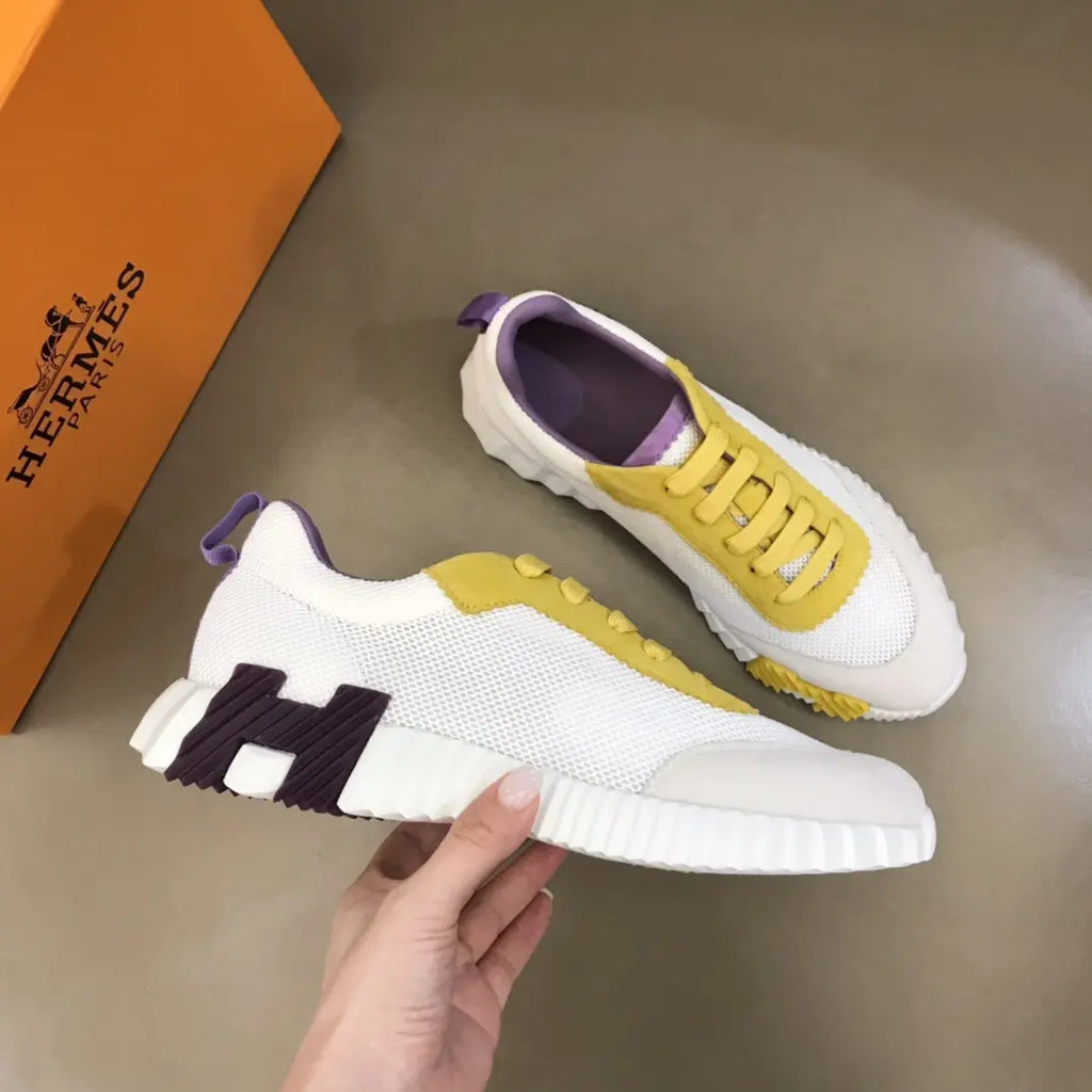 Hermes Bouncing White Yellow Purple Sneakers