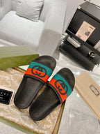 Gucci GG Black Green Red Slides