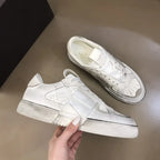 Prada White Leather Low Top Sneakers