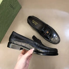 Gucci Horsebit Black Crocodile Loafers