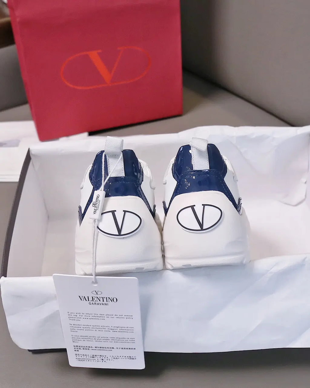 Valentino Garavani White Blue Sneakers