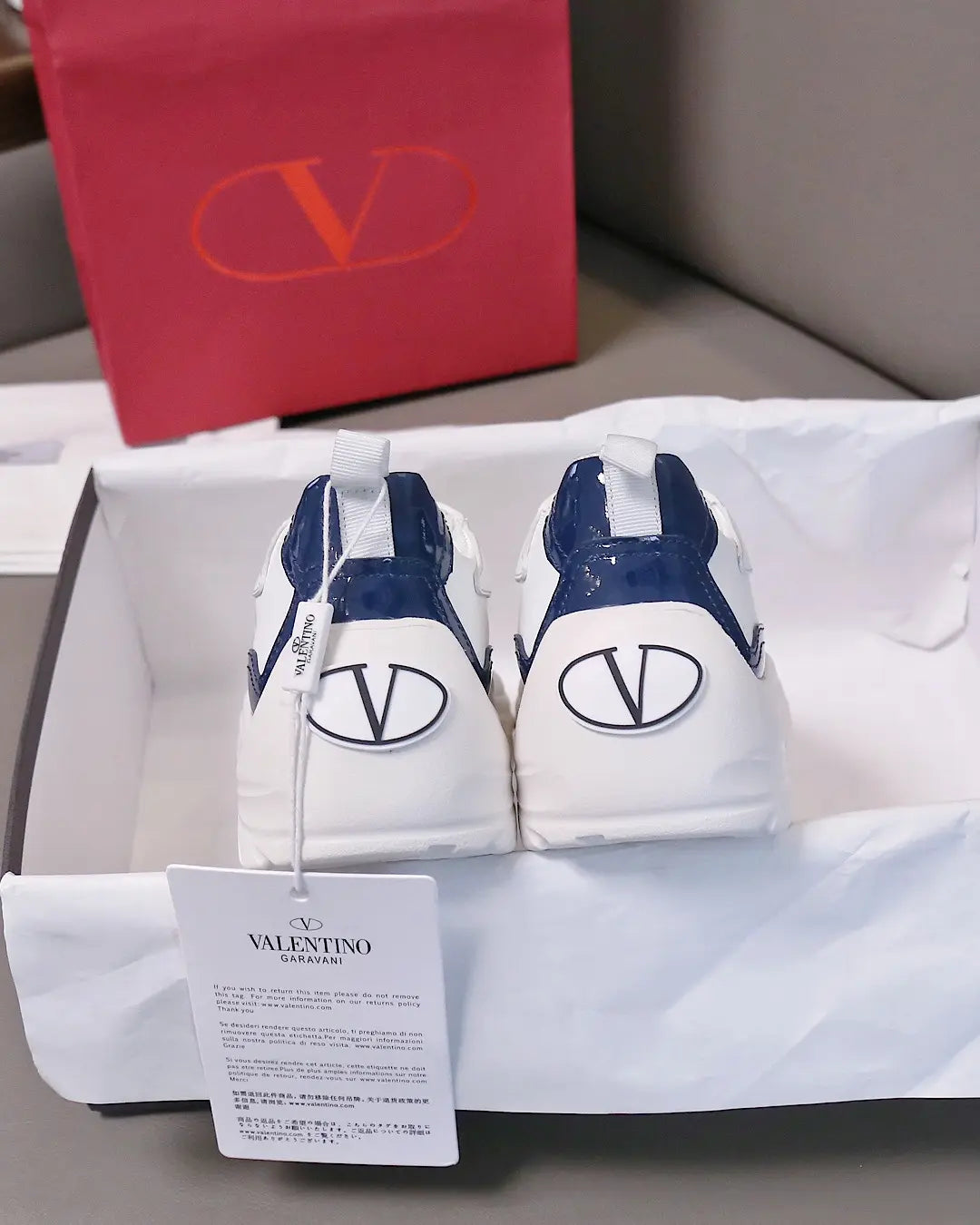 Valentino Garavani White Blue Sneakers