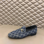 Gucci Horsebit Blue GG Supreme Loafers
