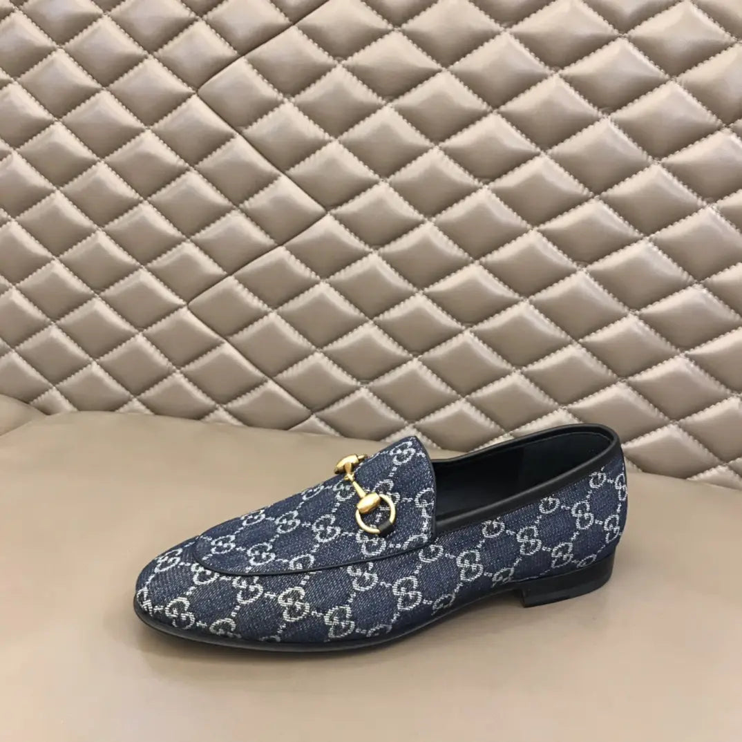 Gucci Horsebit Blue GG Supreme Loafers