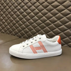 Hermès H White Orange Sneakers