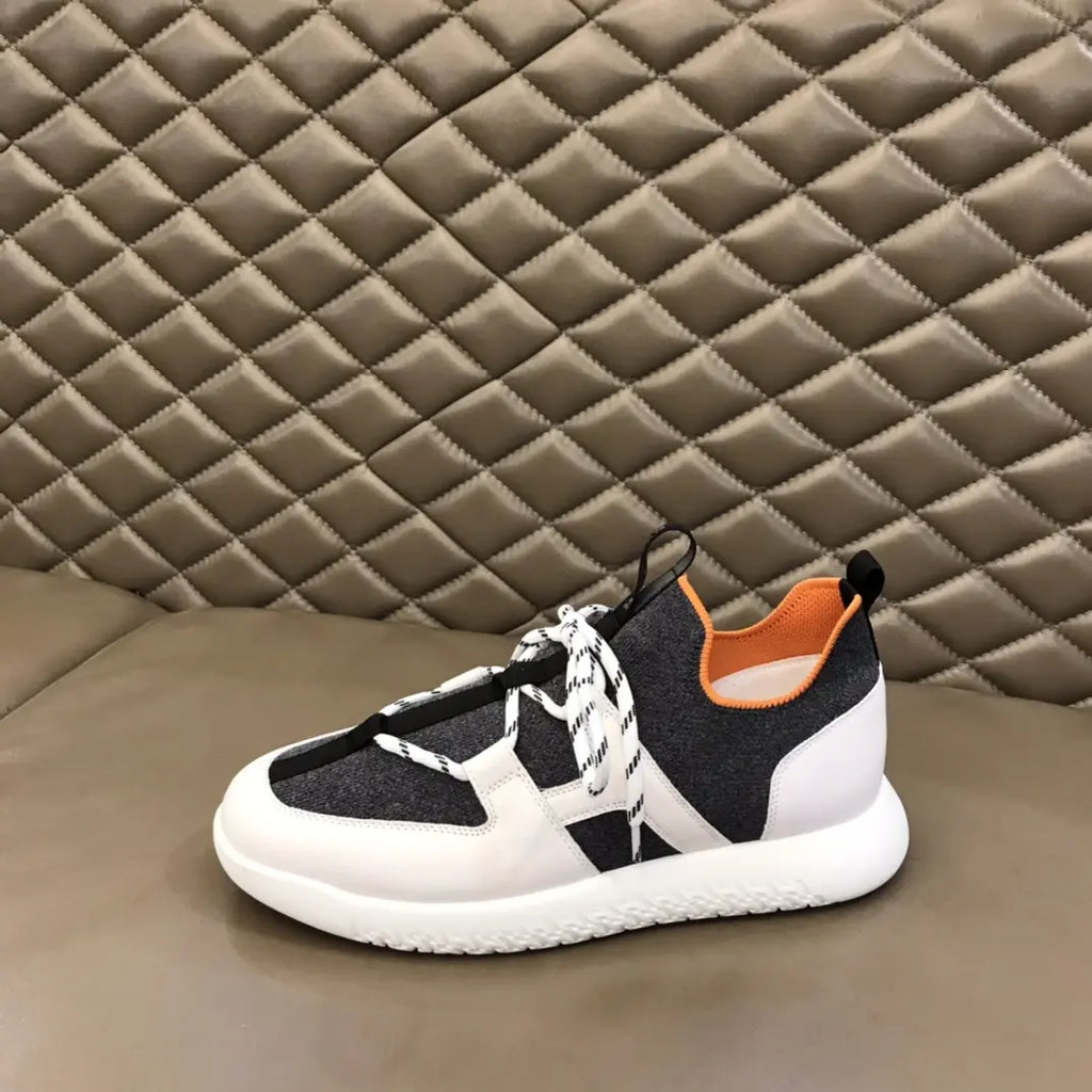 Hermes Paris Black White Orange Sneakers