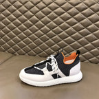 Hermes Paris Black White Orange Sneakers