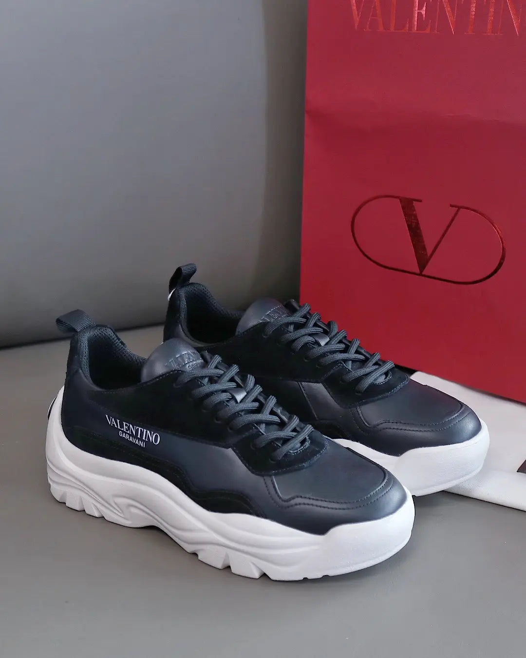 Valentino Garavani Black And White Sneakers