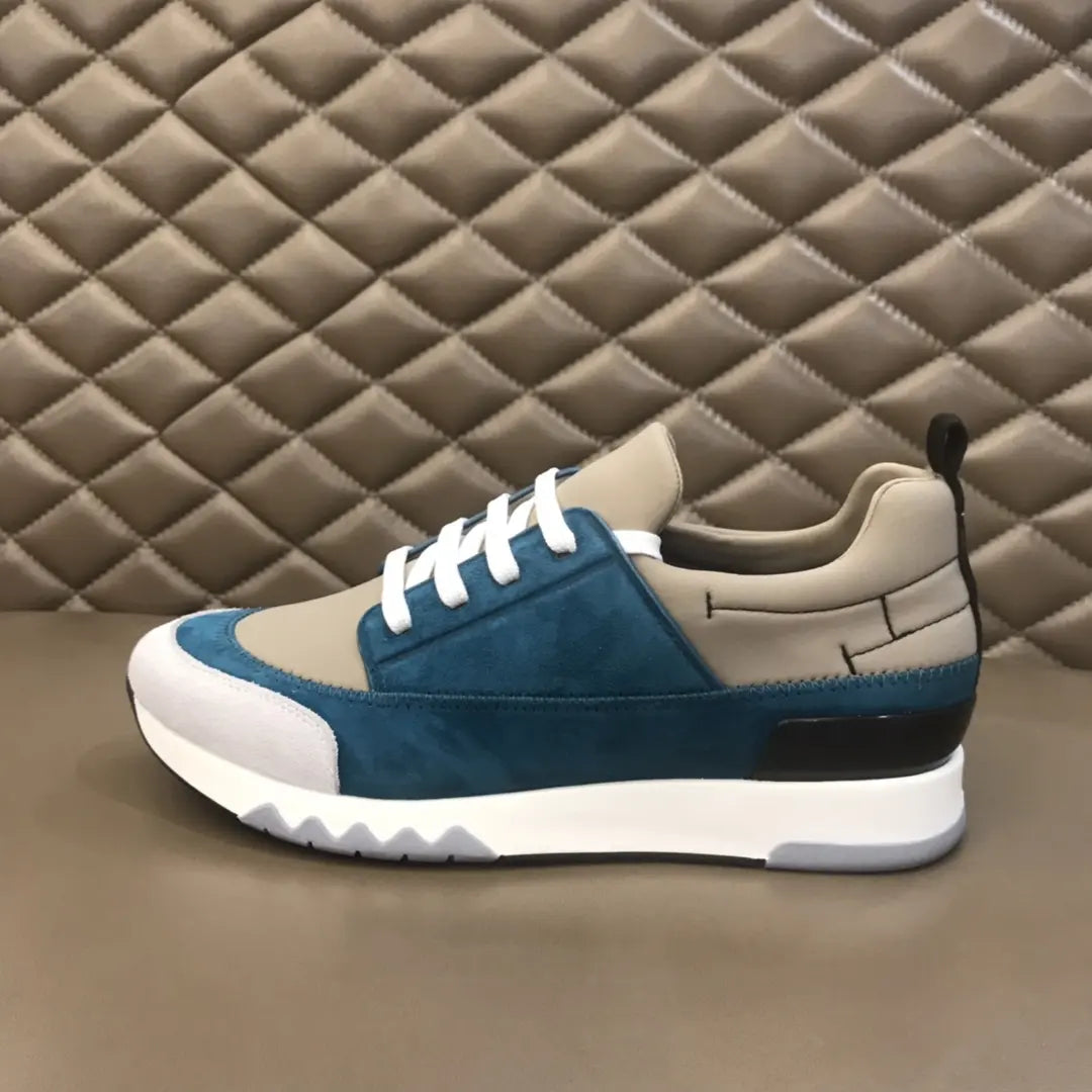 Hermes Paris Blue Beige White Sneakers