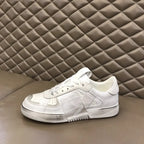 Prada White Leather Low Top Sneakers