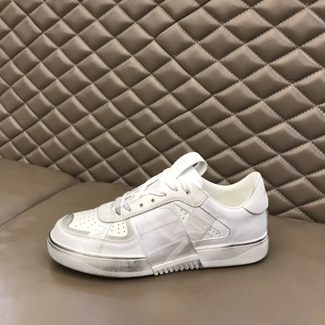 Prada White Leather Low Top Sneakers