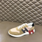 Hermès Pink Beige Black White Sneakers