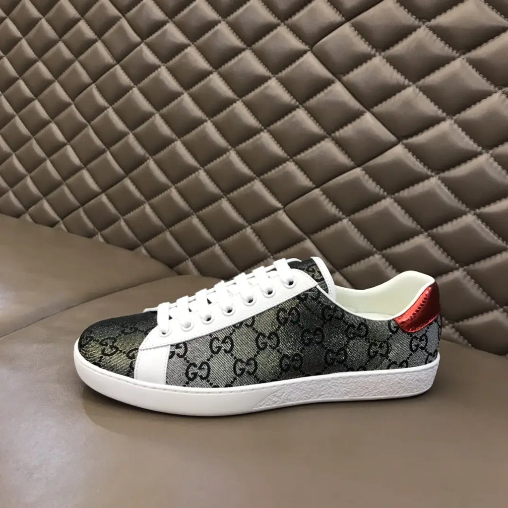 Gucci Ace Grey Black White Red Sneakers