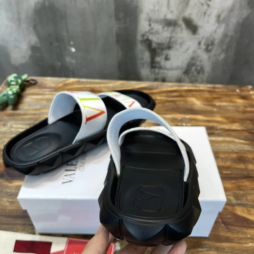 Valentino VLTN Black White Multicolor Sandals