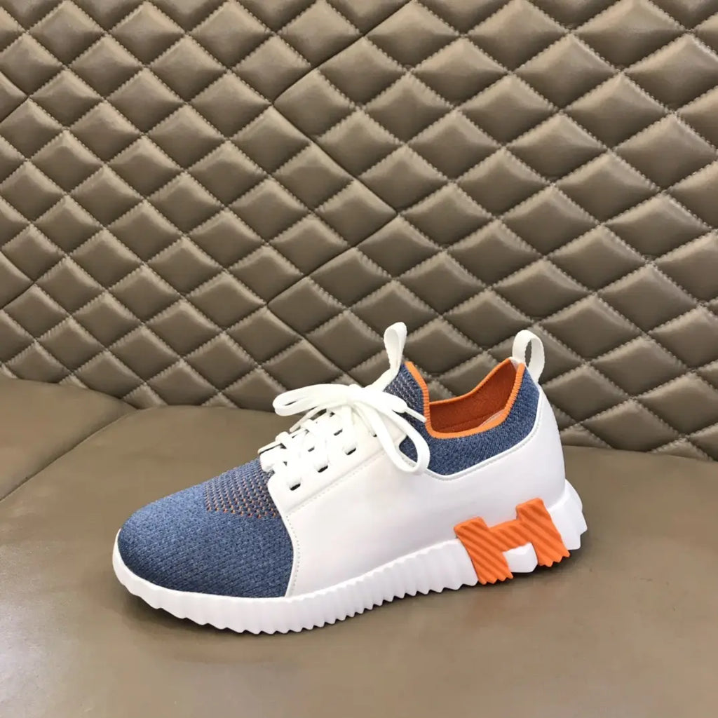 Hermes Paris White Blue Orange Sneakers