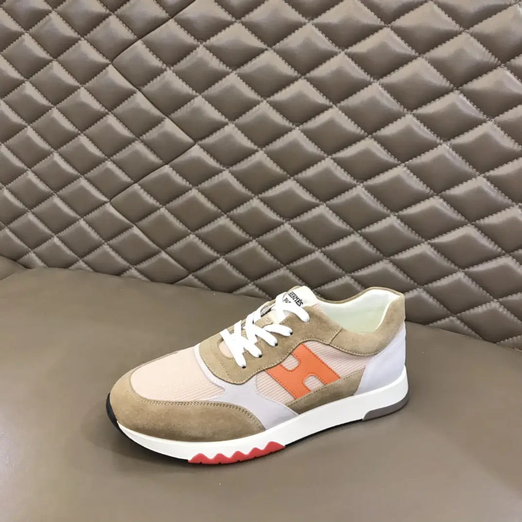 Hermès Beige Light Pink Orange Sneakers
