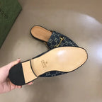 Gucci Horsebit GG Supreme Blue Mules