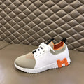Hermes H White Beige Orange Sneakers