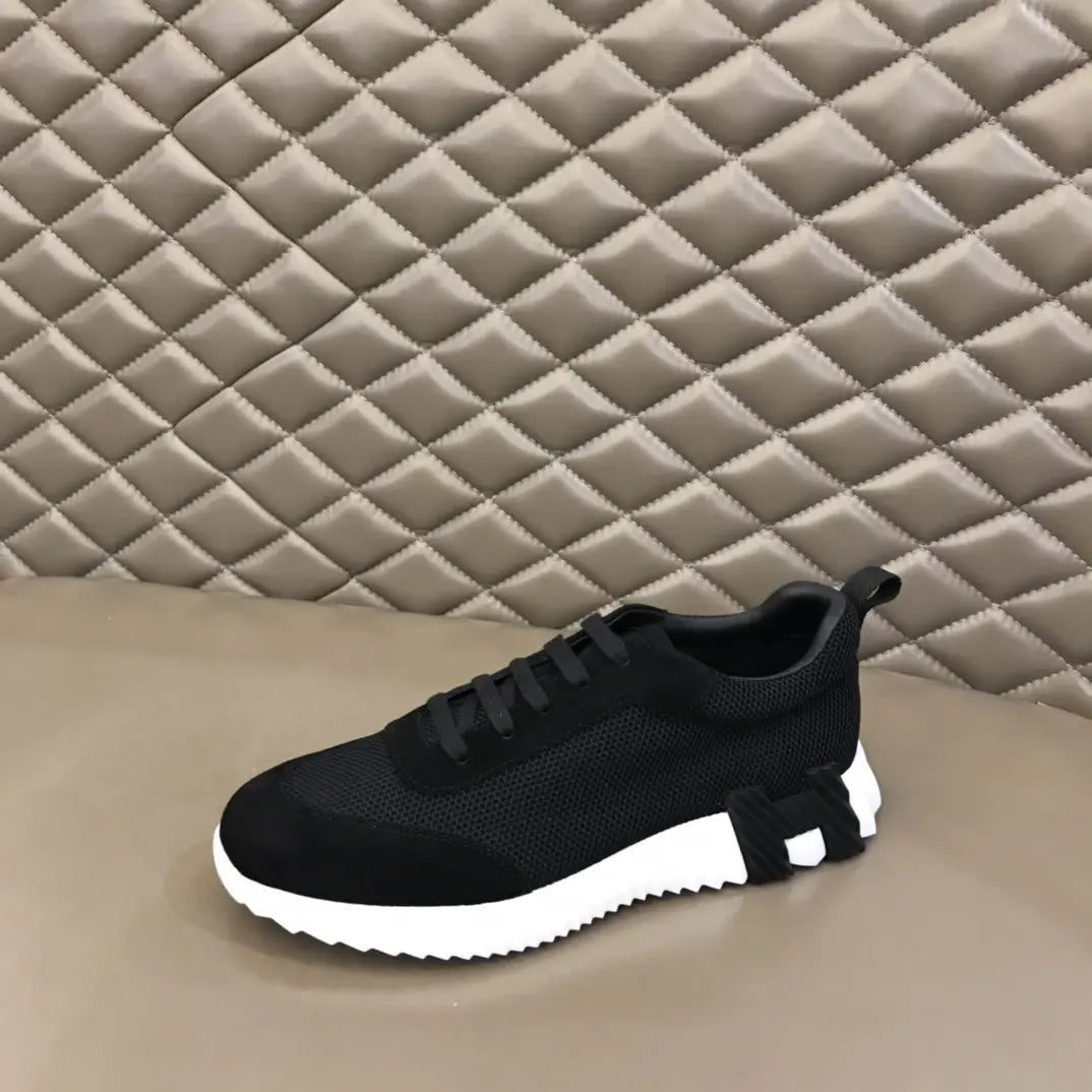 Hermes H Black White Mesh Sneakers