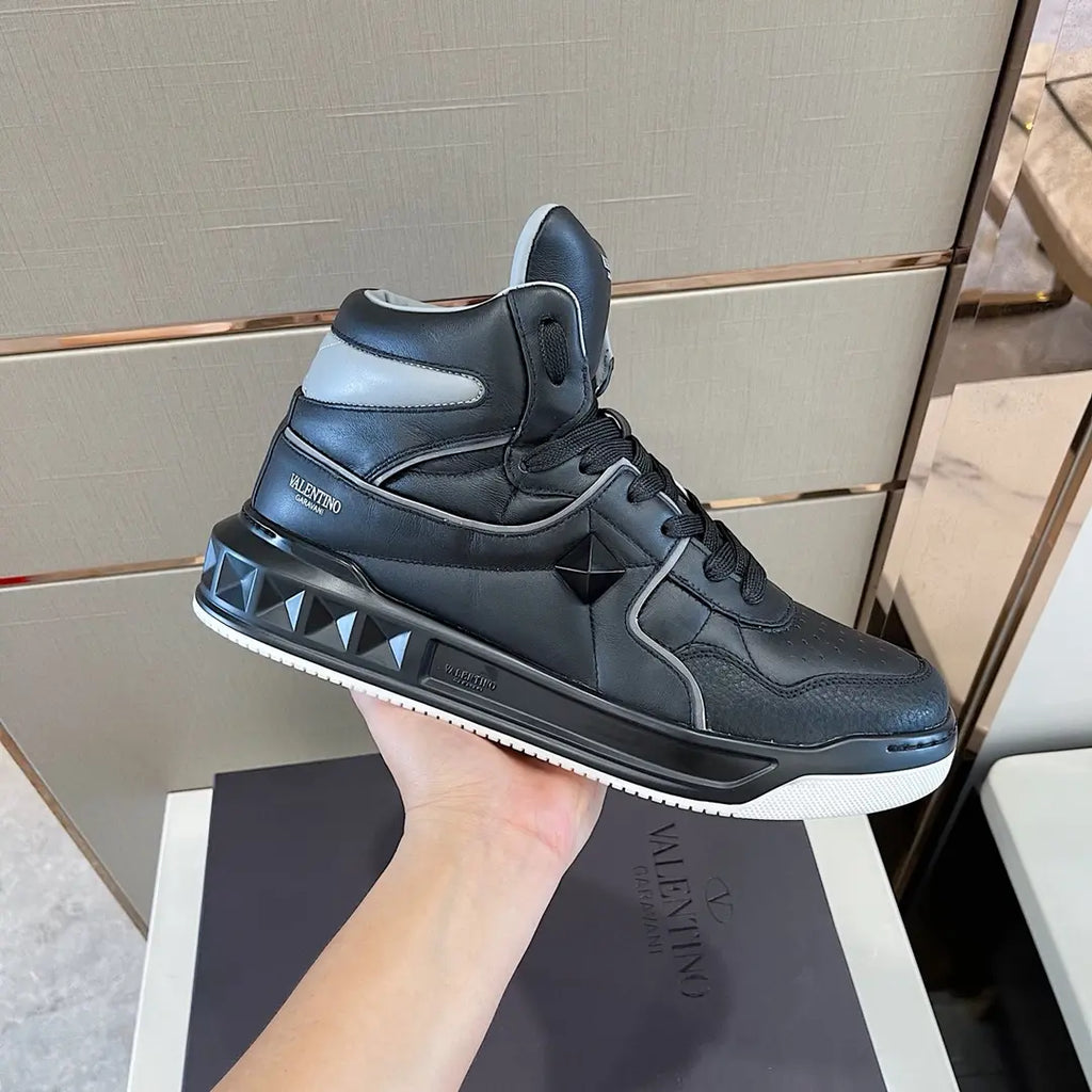 Valentino Black Grey High Top Sneakers