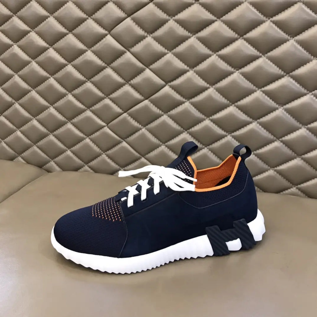 Hermes Bouncing Black White Orange Sneakers
