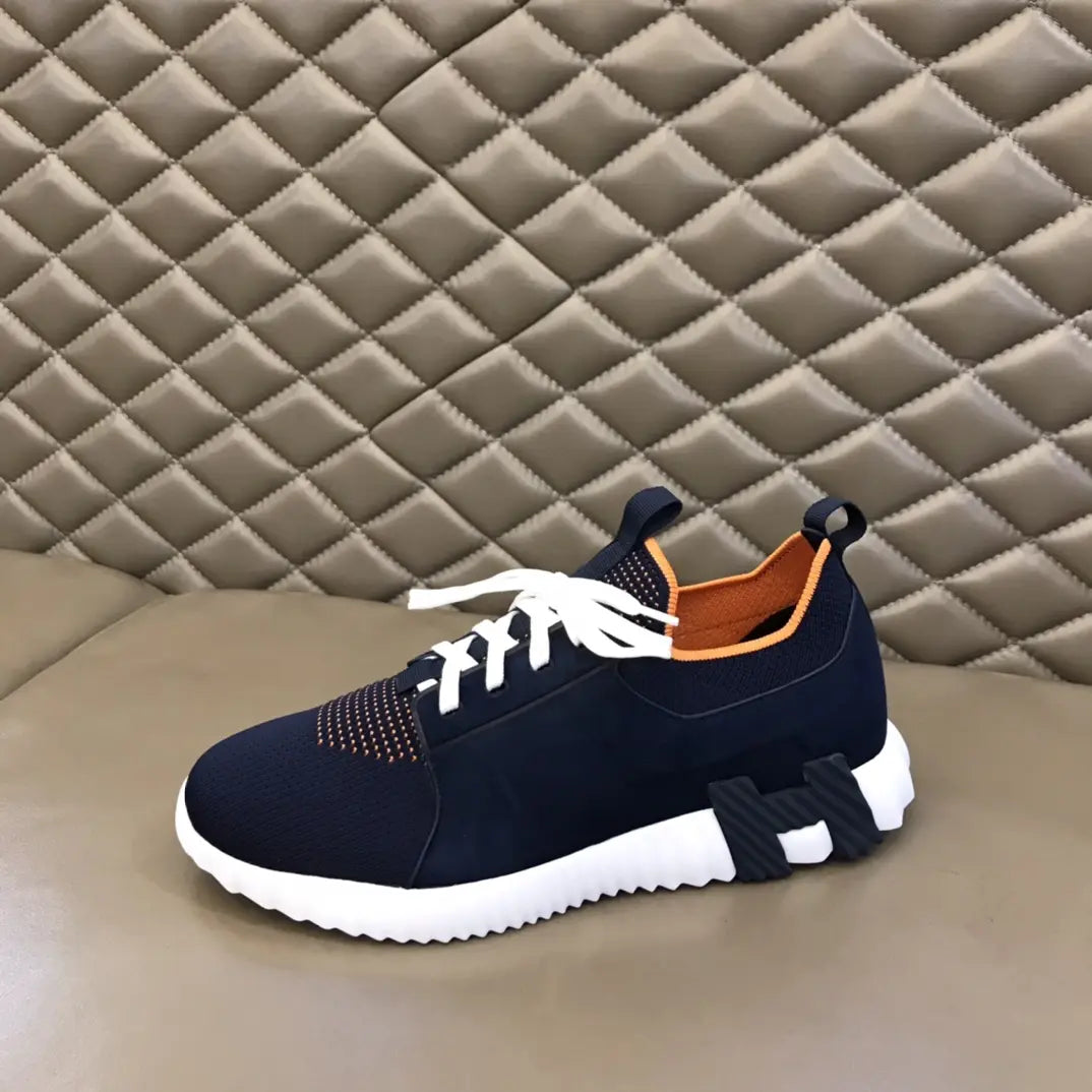 Hermes Bouncing Black White Orange Sneakers