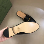 Gucci Horsebit Black Gold Bit Mules
