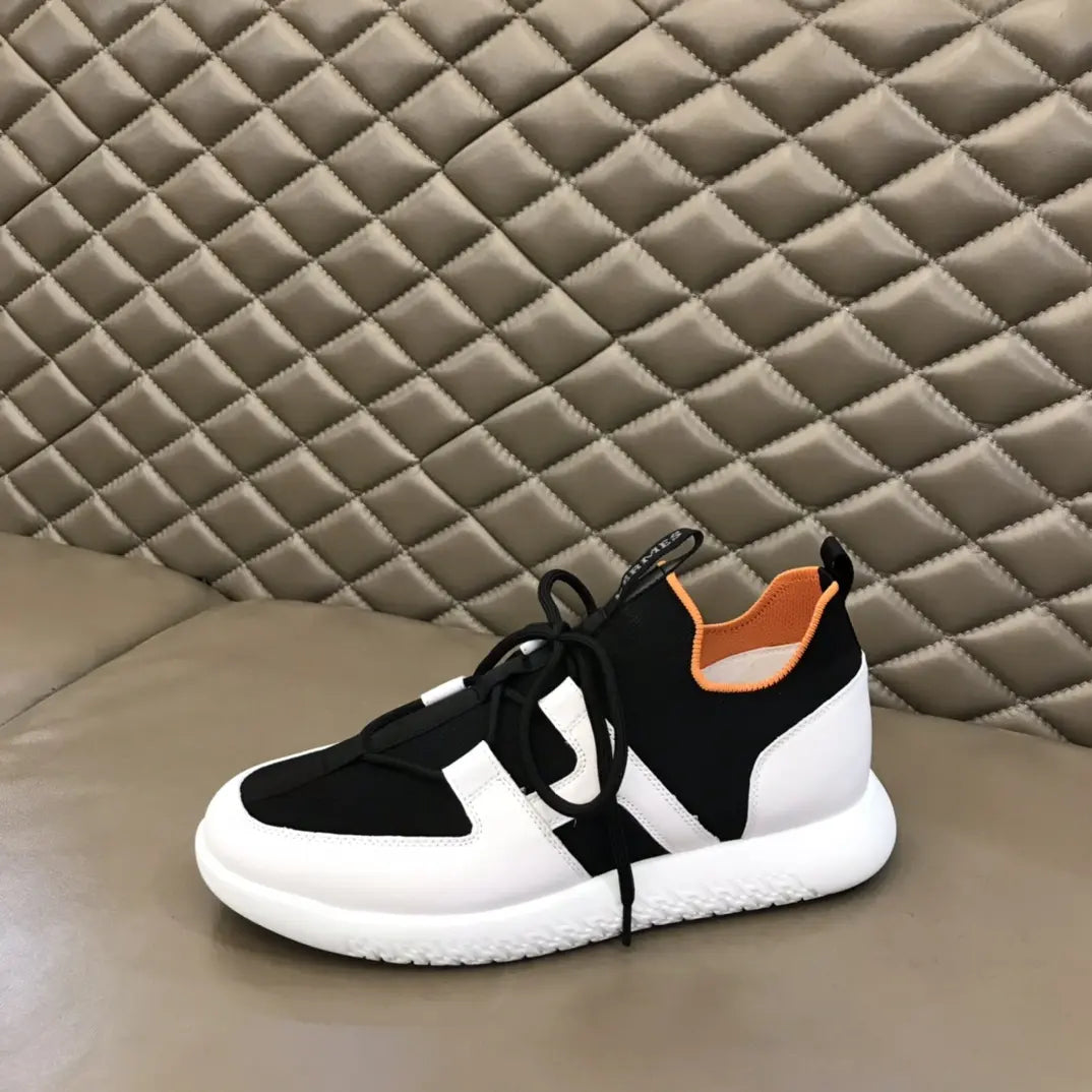 Hermès Bouncing Black White Orange Sneakers