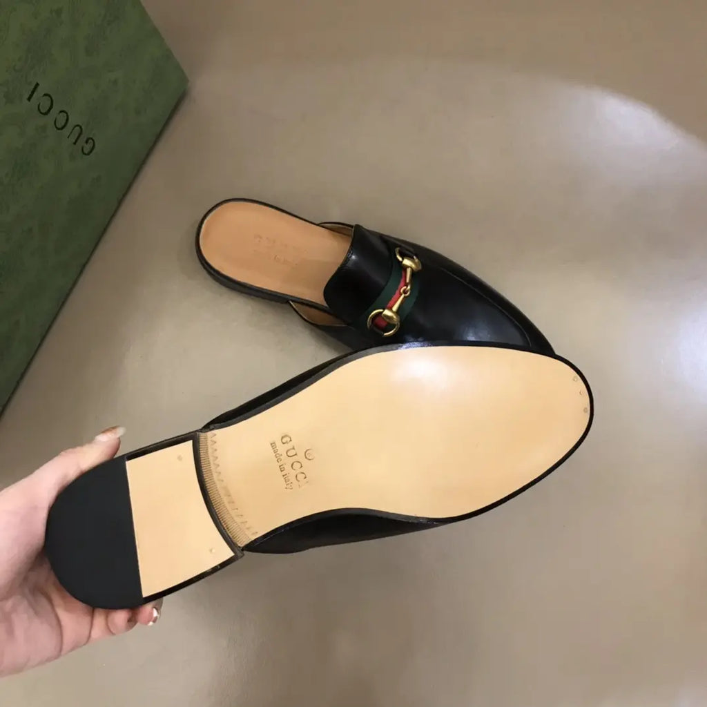 Gucci Horsebit Web Black Mules