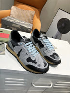 Valentino Rockrunner Camo Grey Black Sneakers