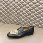 Gucci GG Chain Black Beige Loafers