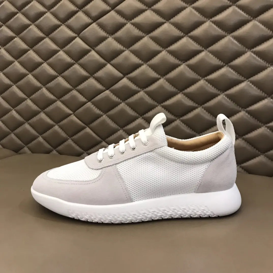Hermes Paris White Light Gray Sneakers