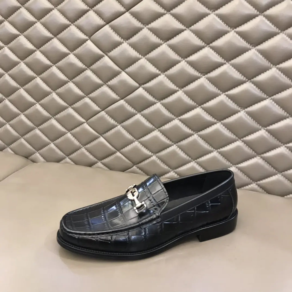 Gucci Horsebit Black Crocodile Leather Loafers