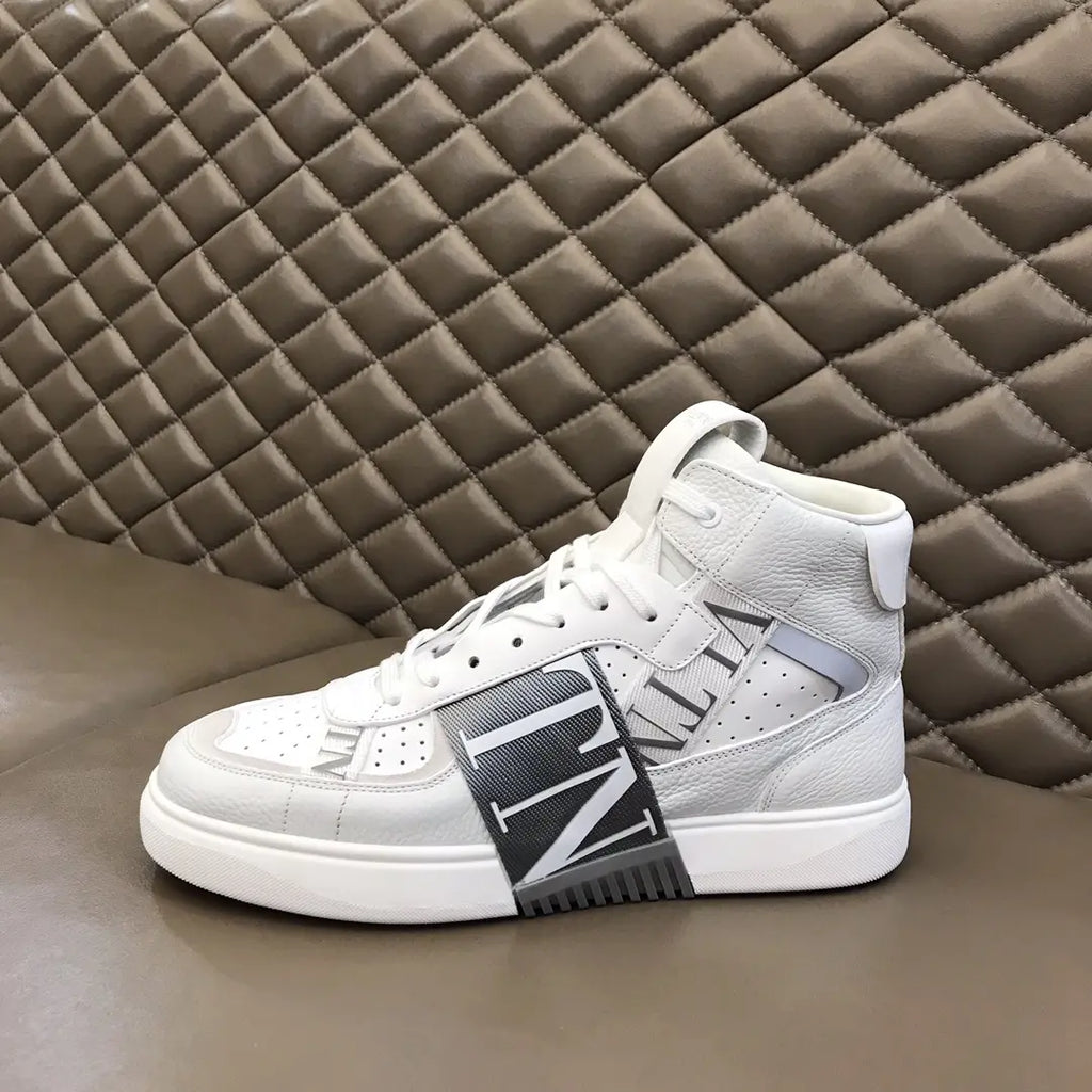 IN White Black Grey High Top Sneakers