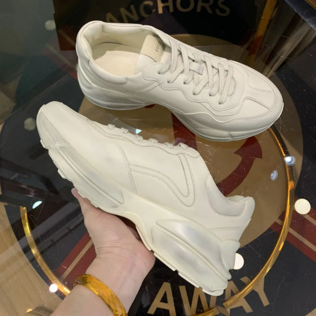 Thank Text White Cream Beige Sneakers