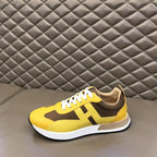 Hermes Yellow Brown Black White Sneakers
