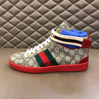 Gucci GG High Beige Red Blue Sneakers