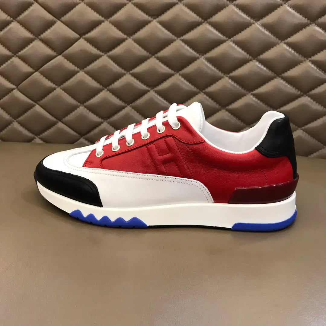 Hermes Red White Black Blue Sneakers