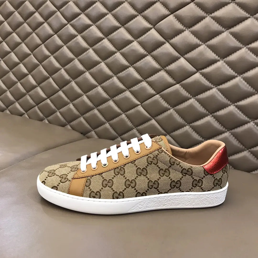 Gucci Ace Beige Brown Red Sneakers