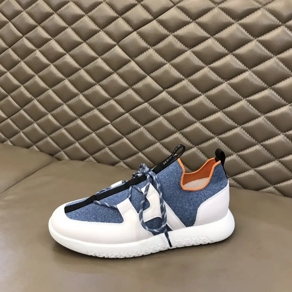 Hermes Blue Denim White Black Sneakers